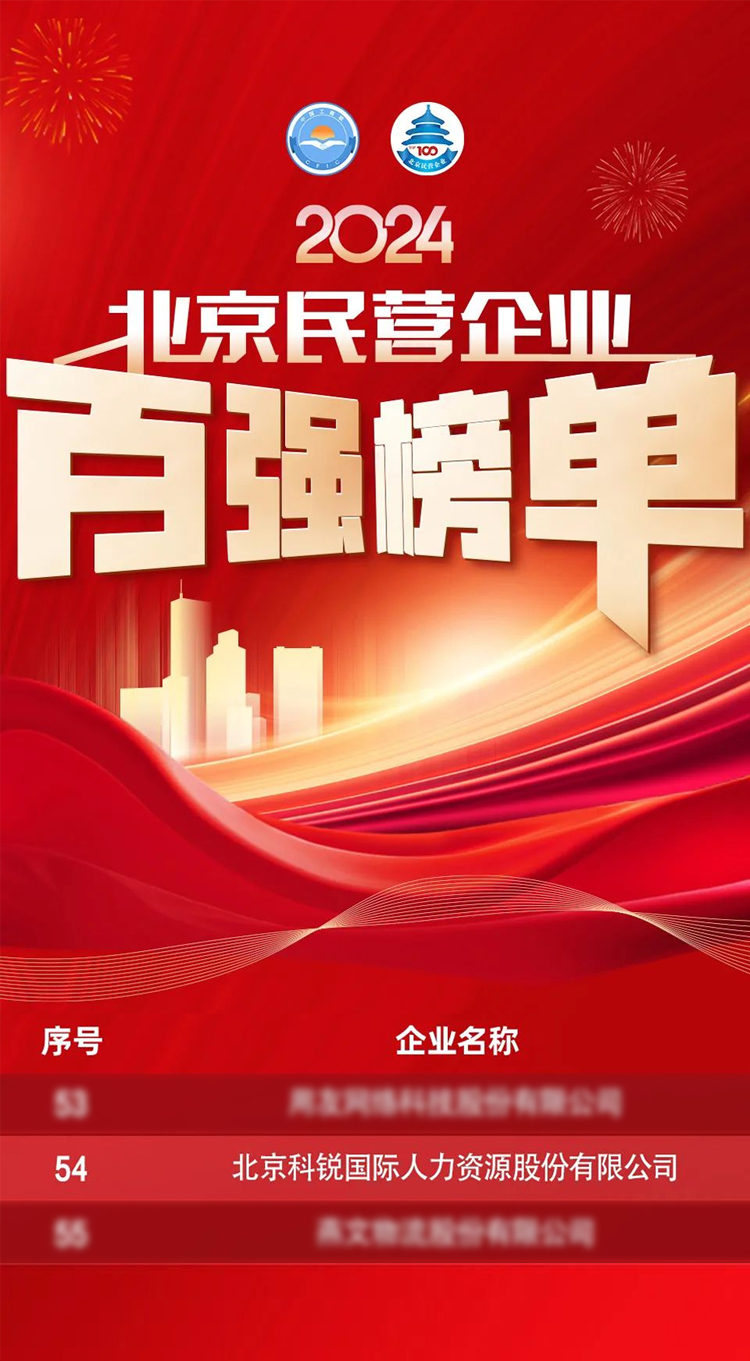 20240929113716_20973 人力资源供给商808钱包陆续五年荣登北京民营企业百强榜单彰显自身全方位人力资源服务能力